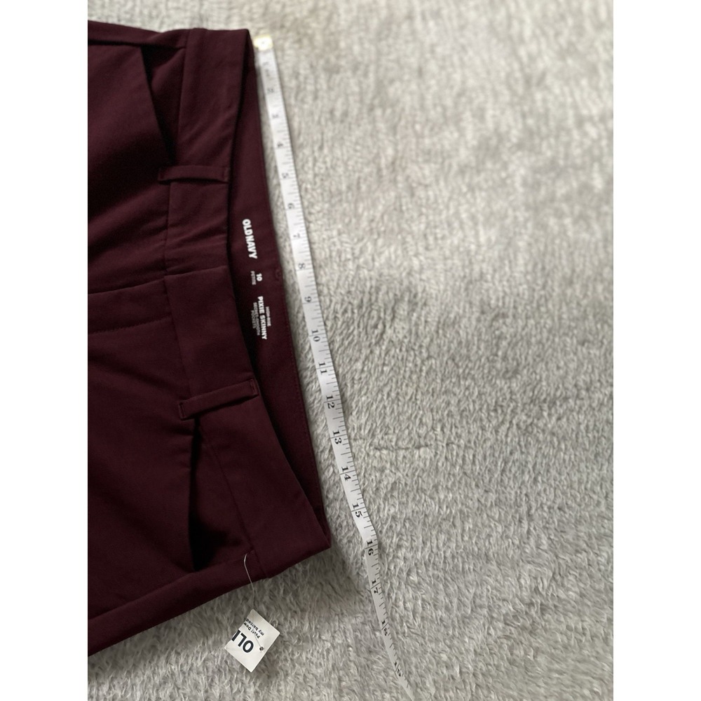 New Old Navy High Rise Pixie Skinny Burgundy Chino Pants Size 10 Petite 10P S - Picture 6 of 8